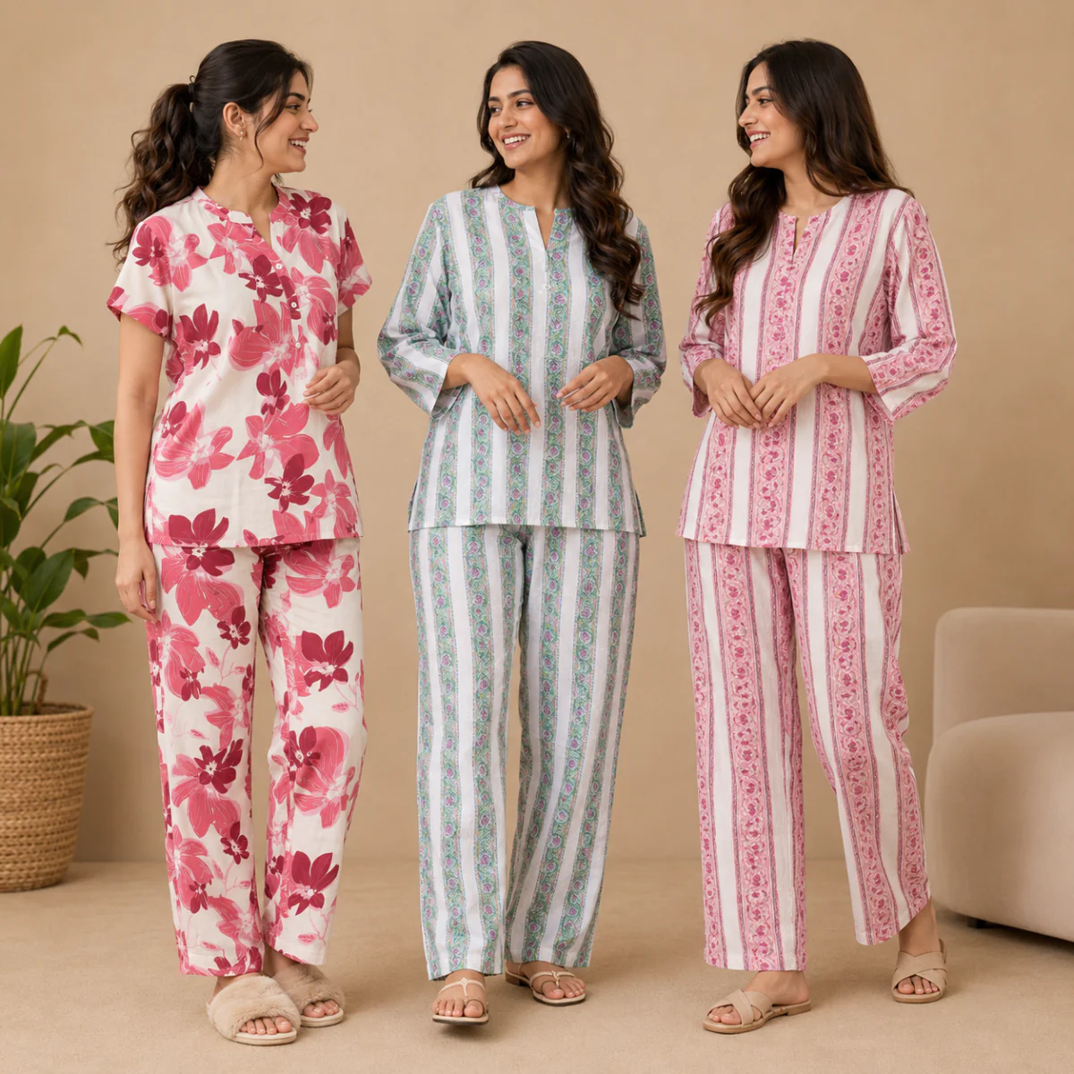 Women's Printed Night Suit